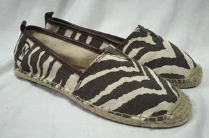 Michael Kors Meg Espadrilles Damen 7M Ballerinas Zebramuster Canvas Schuh gebraucht, in einwandfreiem Zustand - Bild 1 von 6