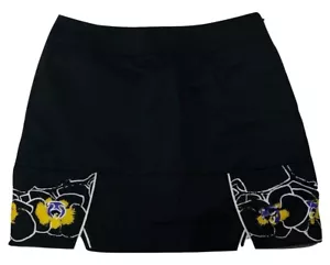 New Adidas Black Sz 0 28W Floral Flowers Natalie Gulbis Golf Shorts Skirt Skort - Picture 1 of 6