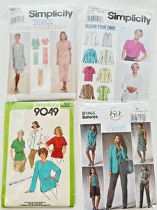 4 Schnittmuster Größe 20 22 24 Kleid Jacke Bluse Tuniken Gürtel Oberteil Rock Hose - Bild 1 von 7