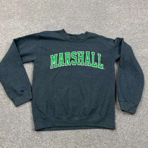 Marshall Thundering Herd Sweatshirt Men Small Gray Pullover Crew Neck Sweater Cover