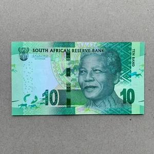 MANDELA Banknote SOUTH AFRICA 10 Rand World Paper Money Currency UNC Khulu Rhino - Picture 1 of 8