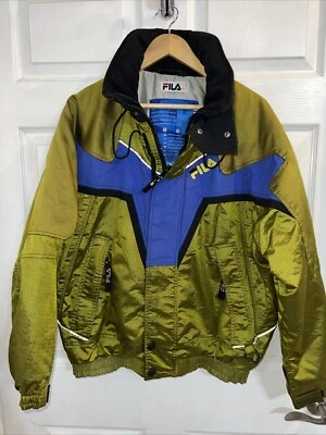 Vintage Fila Italia Thermore Winter Sports Ski Green Blue Jacket Coat S READ - Image 1 of 4