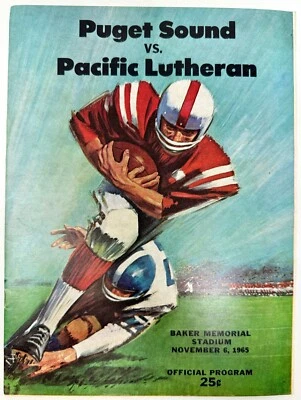 1965 Puget Sound Loggers vs Pacific Lutheran Knights Lutes Football Game Program - Image 1 of 3