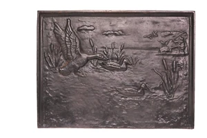 Antique Cast Iron Fireback Panel 19x14'' - Picture 1 of 5