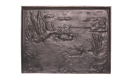 Antique Cast Iron Fireback Panel 19x14'' - Image 1 of 4