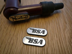 BSA NGK Spark Plug HT Cap Cover Self Adhesive BADGES 22mm Pair Classic Bike - Picture 1 of 1