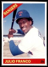 1991 BASEBALL CARDS MAGAZINE '66 TOPPS REPLICAS #54 JULIO FRANCO TEXAS RANGERS
