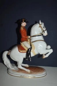 Vienna Wien Augarten Porcelain Spanish Horse Rider Figurine Levade Damaged - Picture 1 of 14