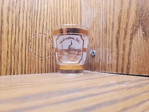Vintage CULVER Washington DC Shot Glass 22K Gold Textured Etched - Picture 1 of 4