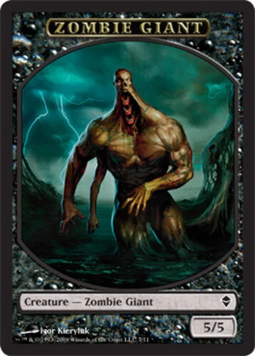 Zombie Giant Token ~ Heavily Played Zendikar MTG Magic UltimateMTG Black Card - Image 1 of 1