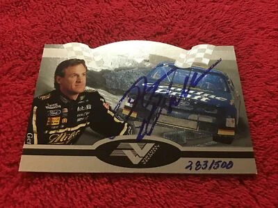 1996  Upper Deck RUSTY WALLACE #2 Miller Lite Virtual Velocity Autograph #/500 - Image 1 of 4