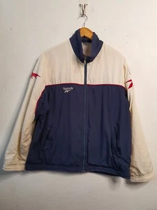 vintage reebok jacket mens size medium embroidered 90s y2k full zip striped - Picture 1 of 22