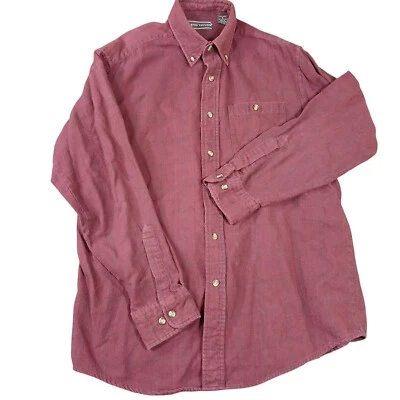 David Taylor мужчин на пуговицах красный черный чек размер средний 100% хлопок длинным рукавом - Изображение 1 из 4