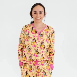 Little Sleepies 🌹 SIZE XL Disney Princess BELLE Women’s Pajamas PJ Top Shirt - Picture 1 of 3