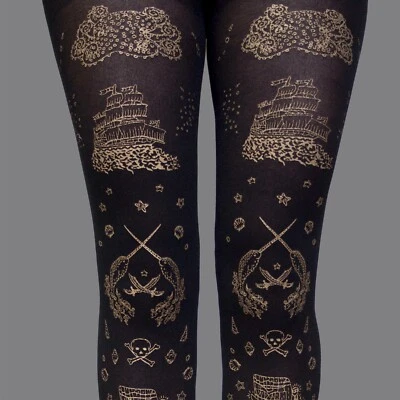 MALLAS OPACAS NEGRAS CON ESTAMPADO DORADO HOT TOPIC ENVÍO VIDA MARINA DURAS 2 ENCONTRAR VENTA DE INVIERNO Foto 1 de 4