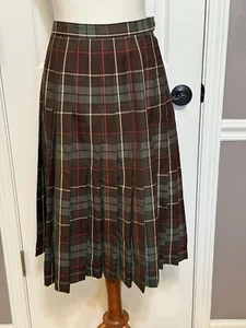 Vintage Pendleton Wolle Wende Plissee Karo Kreisverkehr Rock ~ 8 ~ warme Farben ~ EG! - Bild 1 von 10