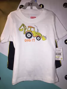 NWT Toddler Boy Size 24 M 2T Outfit Shirt Shorts Set Clothes Tractor Dig It - Picture 1 of 7