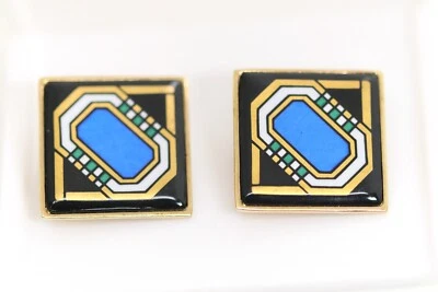 Michaela Frey Wien Österreich Ohrclips Ohrschmuck bunte Emaille, L: 2,5cm - Bild 1 von 4