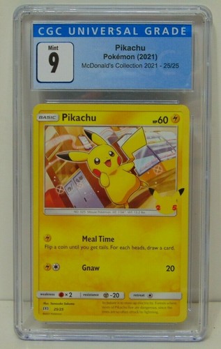 pikachu pokemon card mcdonalds Pikachu Confetti Holo CGC 9 Mint Graded Pokemon McDonald's 25th Anniversary