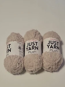 Lot 3 NEW Premier Just Yarn Plush Color Creme Brulee Crochet Knitting Teddy Bear - Picture 1 of 6