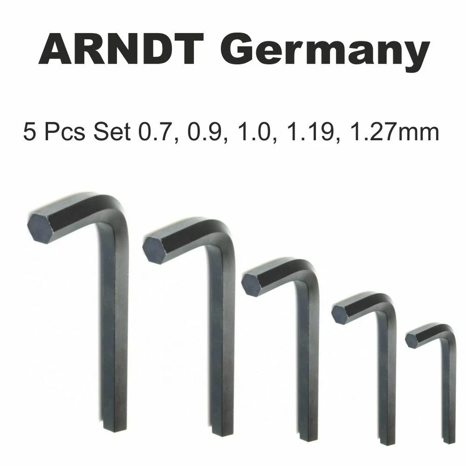 5pcs (0.7,0.9,1.0,1.19,1.27mm) Allen Key Hex Key Set Mini Micro Hex Allen Keys - Image 1 of 4
