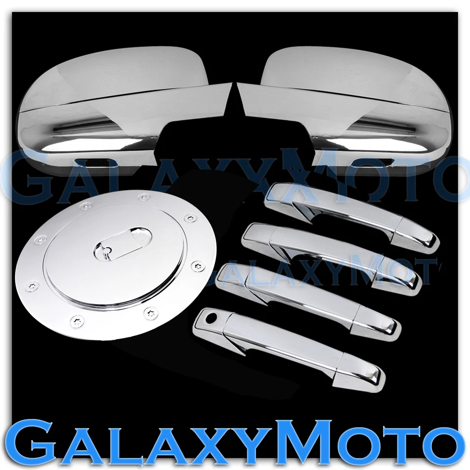 07-14 GMC Yukon+XL Chrome Mirror W/light+4 Door Handle no PSG Keyhole+GAS Cover - Image 1 of 1
