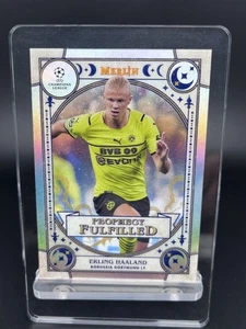 2021-22 Merlín Cromo Campeones de la UEFA Erling Haaland #PF-8 Profecía cumplida - Imagen 1 de 2