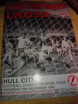 Hereford United v Hull City    Division 4      14/11/81. - Image 1 of 4