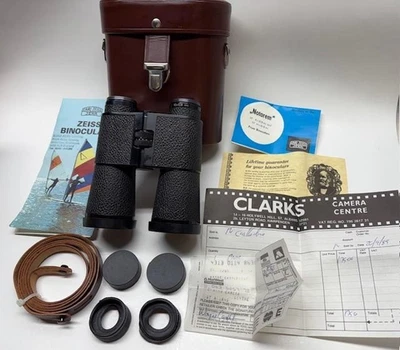 Vtg 1989 Carl Zeiss Jena Notarem 10x40B Germany Binoculars w/Case & Paperwork - Image 1 of 4