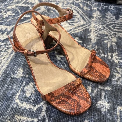 Sandalia Madewell Dulce Tulip Serpiente Cuero Acebo Repujado Tirantes Talla 5.5 Foto 1 de 4