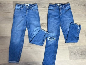 Abercrombie Kids Girls 2 Pairs Jeans Denim Boyfriend & Split hem Size 11-12 EUC - Picture 1 of 3