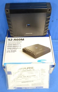 Alpine S2-A60M S-Series Class-D Mono Subwoofer Amplifier 600W RMS at 1 & 2-Ohm - Picture 1 of 9