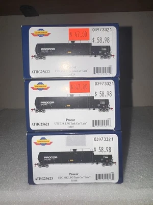 LOT OF 3 Athearn Genesis EMPTY BOXES UTC 33k LPG Tank Car Procor - Image 1 of 4