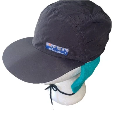 Vtg Eddie Bauer 5 Panel Hat Hike StrapBack w/ Removable Inner Fleece Ear Flap - Image 1 of 4
