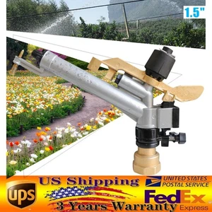 Pistola a spruzzo pioggia grande area irrigazione acqua irrigatore a impatto 360° regolabile 1,5" - Foto 1 di 22