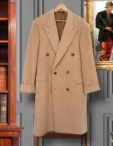 VTG Brooks Brothers 44R Camel Hair Golden Fleece Loro Piana Polo Over Coat Italy - Picture 1 of 23