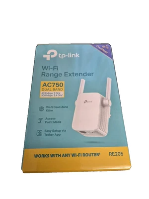 TP-LINK Wi-Fi Range Extender  AC750 Universal Dual Band RE205  - Image 1 of 4