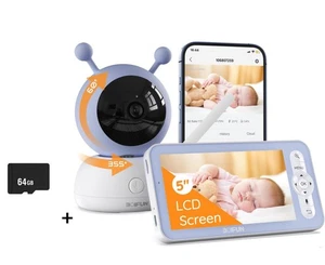 BOIFUN 5"1080P Babyphone mit Kamera WLAN PTZ Video Babyphone Bewegungsverfolgung - Bild 1 von 11