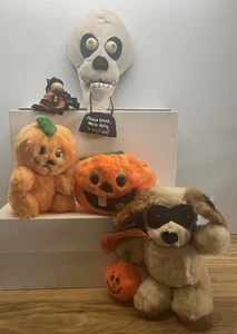 Vintage Halloween Plüsch Konvolut 5 RUSS Tricks Dakin Retro 1980er Kürbis Grusel - Bild 1 von 24