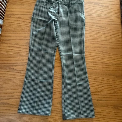 Pantalones De Colección Años 60 70 Para Hombre 34 30 Disco Campana Parte Inferior Pierna Acampanada Poliéster MCM Mod Cuadros Foto 1 de 4