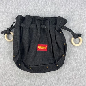Bolso de Mano Freddies of Pinewood Denim Años 40 Negro Reproducción Monedero Hecho en Reino Unido NUEVO - Imagen 1 de 8