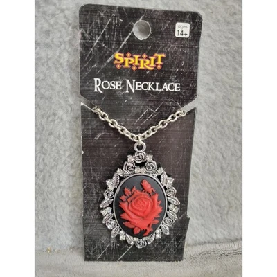 Дух Хэллоуин роза ожерелье кулон серебряная цепочка готический романтический ювелирных изделий - Изображение 1 из 2
