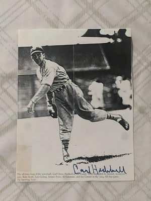 Carl Hubbell Signed Photo 8x6 JSA LOA New York Giants - Image 1 of 2