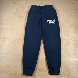 A4997 Boys Polo Ralph Lauren Joggers Blue Sweatpants Pony Logo Size 8 Small - Picture 1 of 9