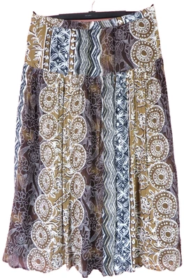 JM COLLECTION Mujer 100% Rayón Maxi Falda Plisada Floral Boho Multicolor 16 Foto 1 de 4