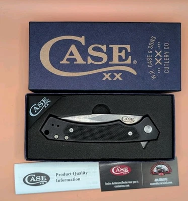 CASE XX S35N BLACK ANODIZED ALUMINUM W/BLACK G-10 INLAY MARILLA  POCKET KNIFE - Image 1 of 4
