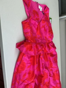 Classic Rose Peplum Midi Dress 4 kate spade new york pink/red - Bild 1 von 9