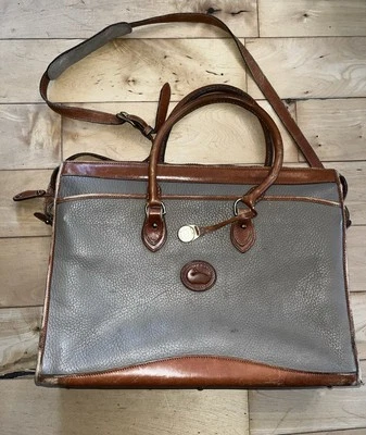 DOONEY & BOURKE Maletín de Cuero Tostado Taupe Mensajero Bolso para Computadora Cartera Foto 1 de 4