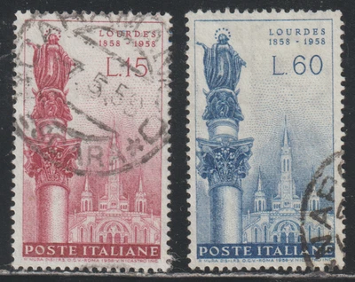 Italy 1958 SC# 739 - 740 - Immaculate Conception Statue, Rome - Used Lot # 106 - Image 1 of 2