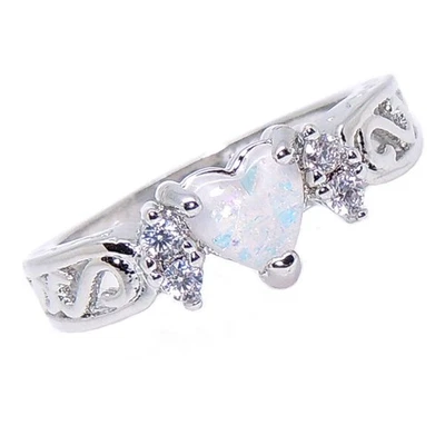 Anillo Holland Promise Corazón Simulado Ópalo de Fuego Circonita cúbica Mujer Jengibre Lyne Foto 1 de 4
